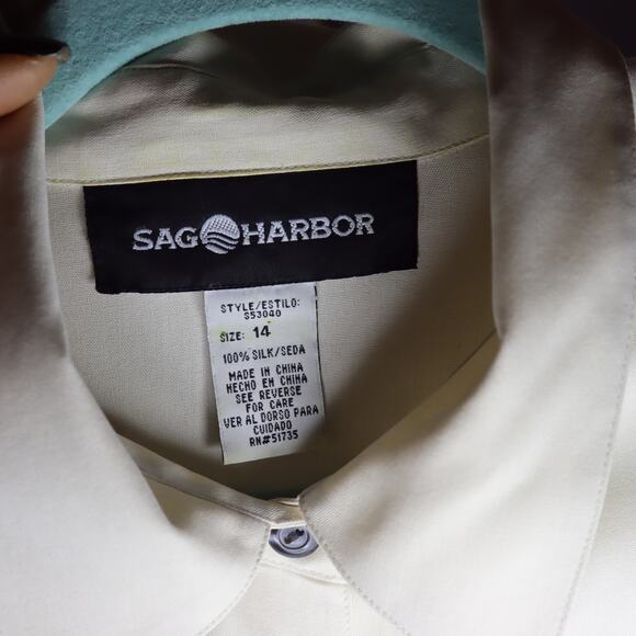 Sag Harbor 100% Silk Button Front Blouse – Size 14 - Picture 3 of 3